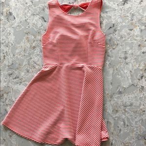 Pink and white striped sun dress